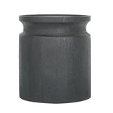 Black Wooden Cylinder Side Table