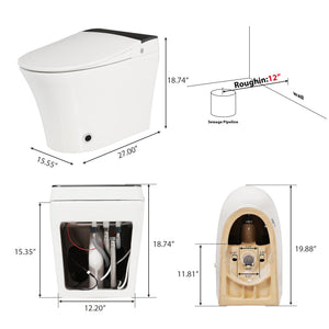 Heated Seat Smart Toilet, One Piece Design