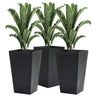 Tall Polypropylene Planter Set with Drainage - Brown or Black