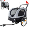 2-in-1 Bike Trailer & Pet Stroller for Dogs up to 110lbs with Weather Cover - Black, Red, or Blue