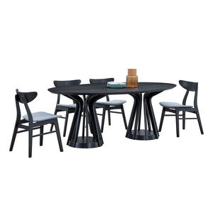 Modern Dining Table Set of 7: 1 Table + 6 Chairs