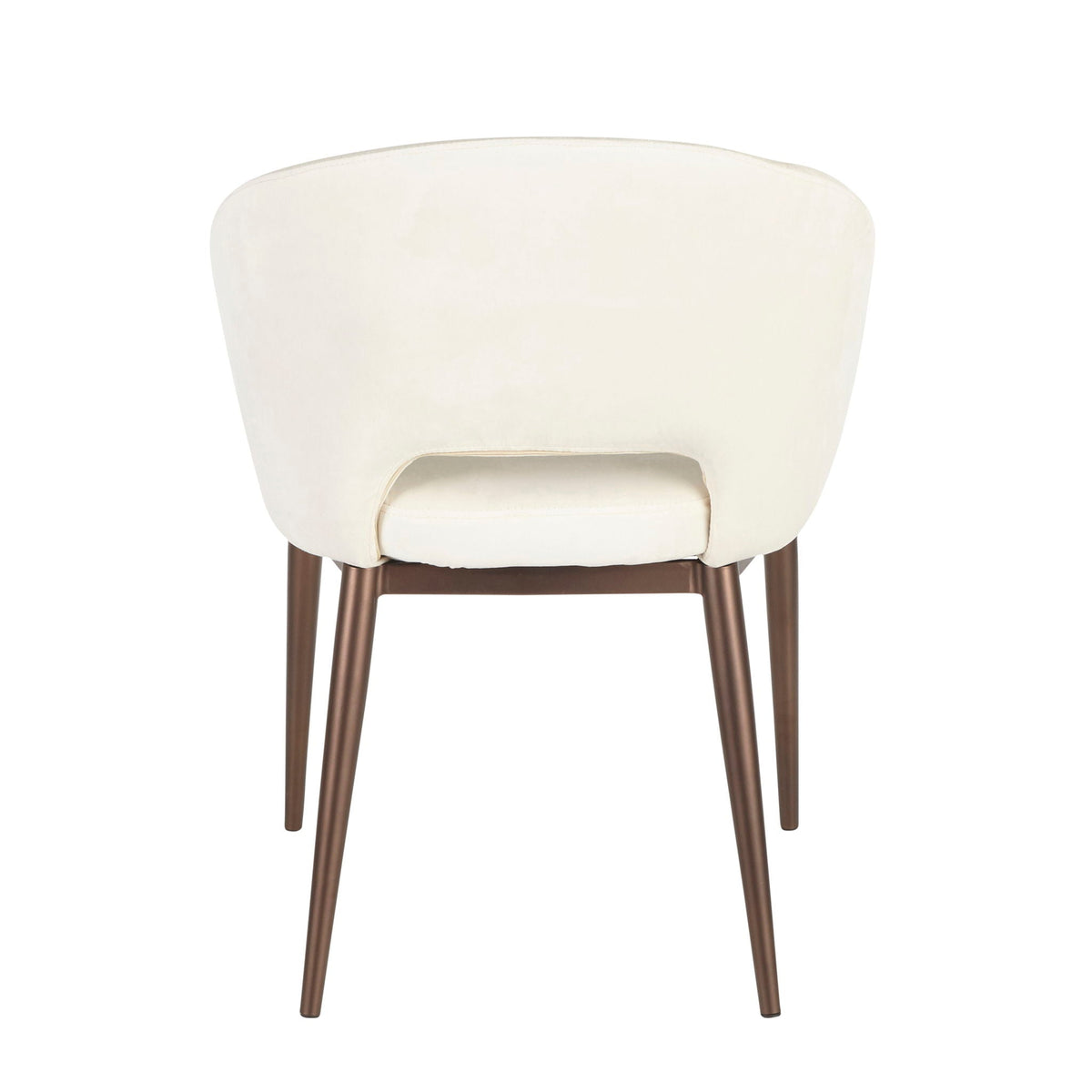 Contemporary Chair with Cut-Out Backrest - Cream / Copper