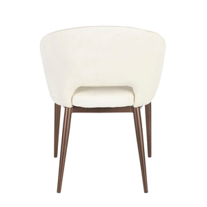 Contemporary Chair with Cut-Out Backrest - Cream / Copper