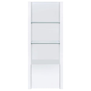 Jude 3-shelf Engineered Wood Media Tower High Gloss White
