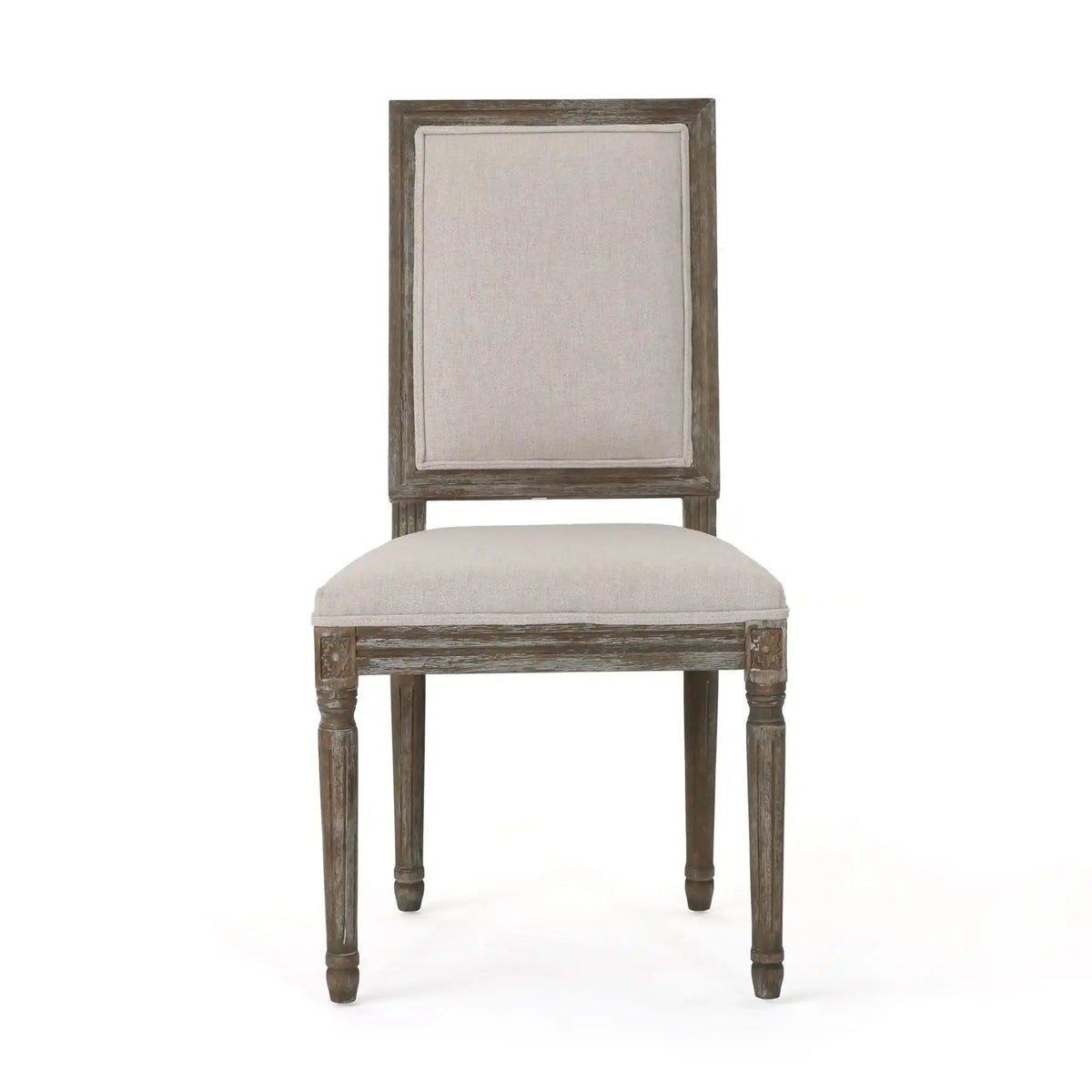 Traditional Style Dining Chair Set With Fabric Upholstery