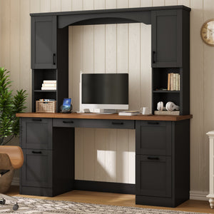 ON-Trend Farmhouse Arched Computer Desk with Hutch