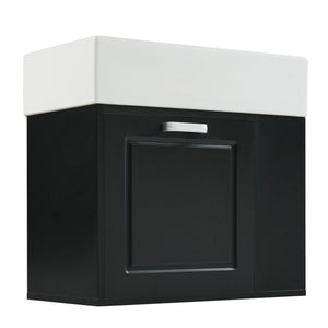 Modern Wall Mounted Bathroom Vanity With Sink, Soft Close Drawer, Adjustable Shelf, Toilet Paper Holder