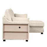 The Lionel Multifunctional Chenille Convertible Sofa Bed - USB and Storage