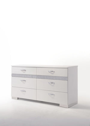 Naima II White Dresser with Jewelry Organizers