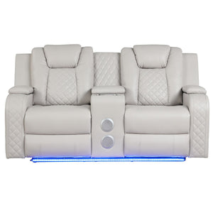 Benz - Power Reclining Loveseat & LED Lighting And Built In USB