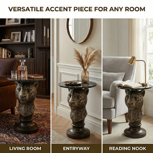 Leopard Head Accent Table