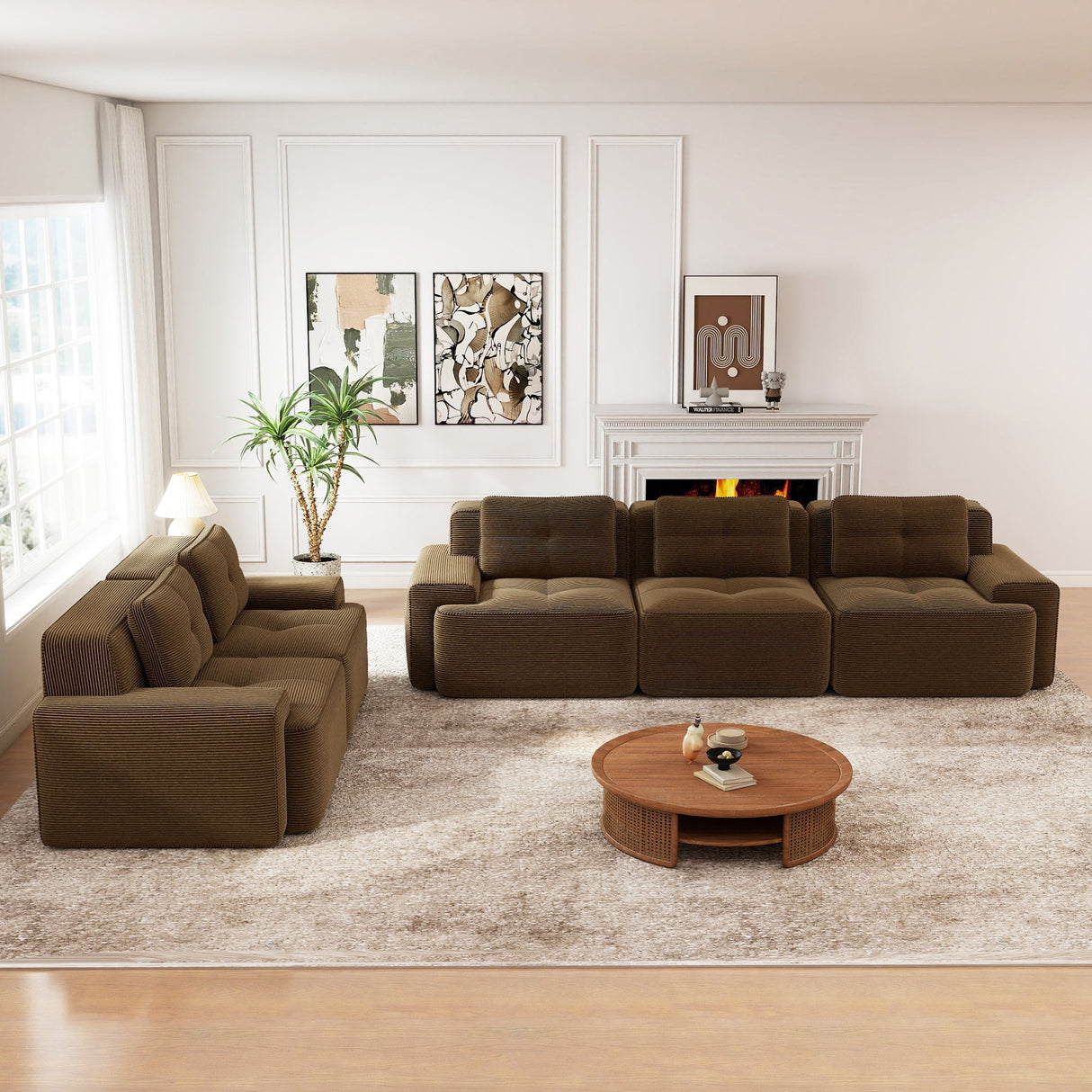 Modular Deep-Seat Sofa Set