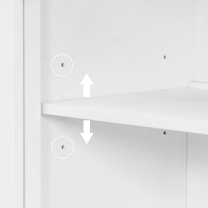 Storage Cabinet 3 Doors Stylish Style White