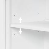 Storage Cabinet 3 Doors Stylish Style White