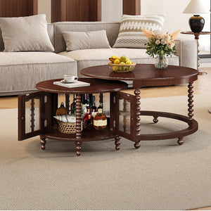 Vintage Round Nesting Coffee Table