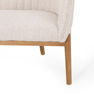 Mid Century Modern Loveseat With Channel Stitched Backrest