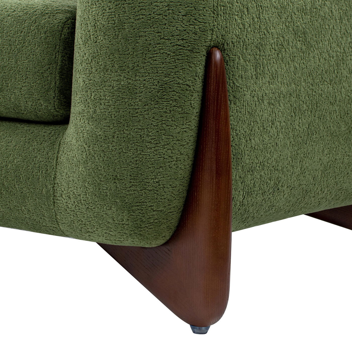 Alpine Luxurious Upholstery Sherpa Sofa with Removable Cushions - Available in White, Black, or Dark Green