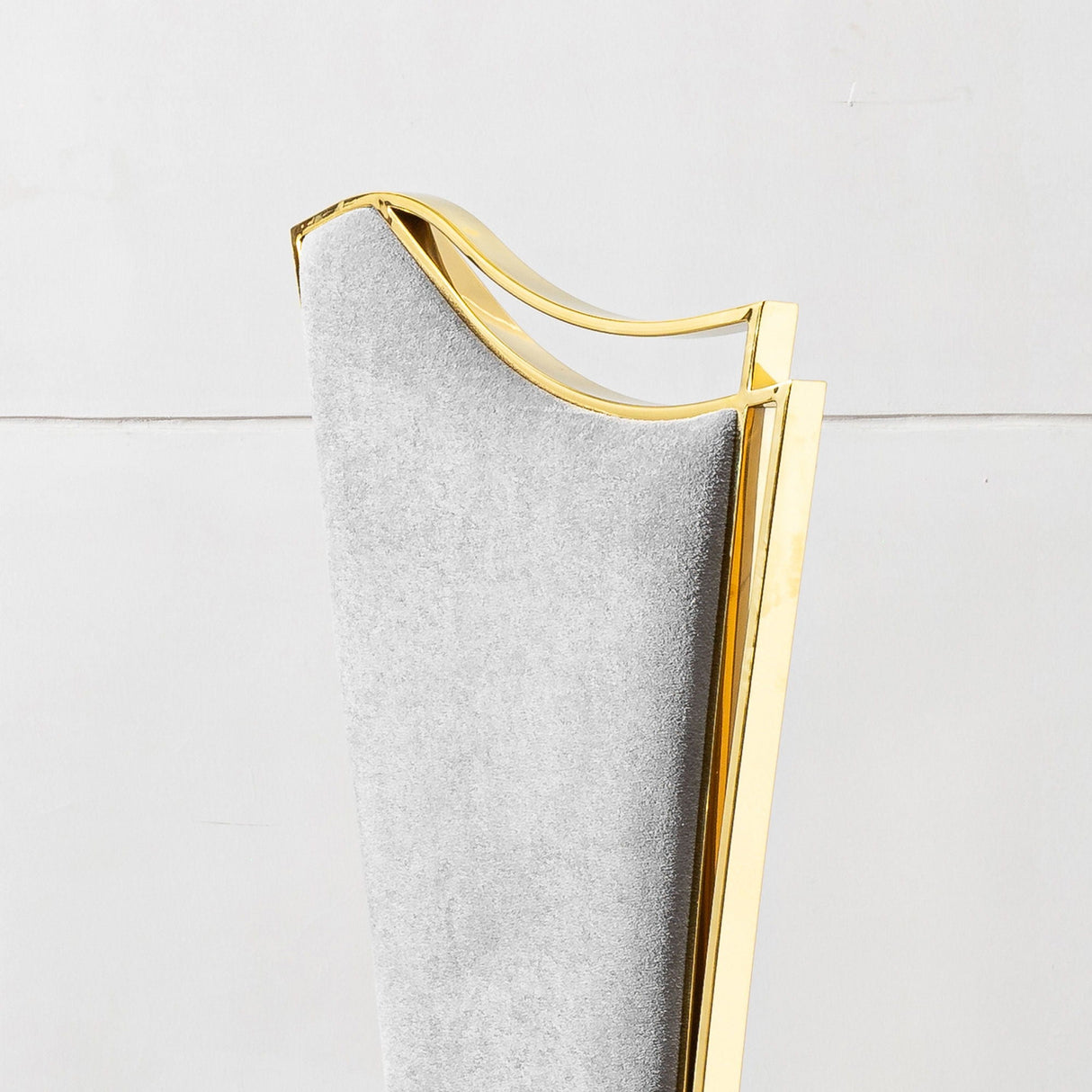 Gorgeous Streamlined High Back Fabric Stainless Steel Dining Chair (Set of 2) - Gold / Gray