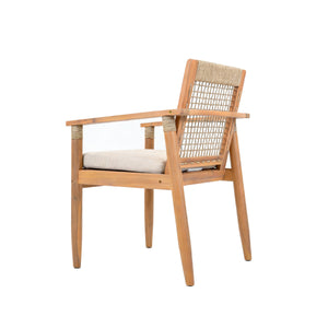 7 Pieces Acacia Wood Outdoor Dining Set with Cushions