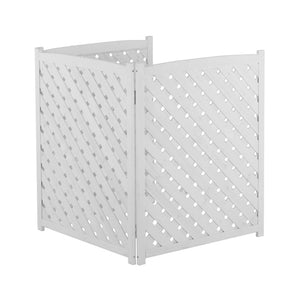 3 Panel Outdoor Air Conditioner Fence Screen, Privacy Fence - White