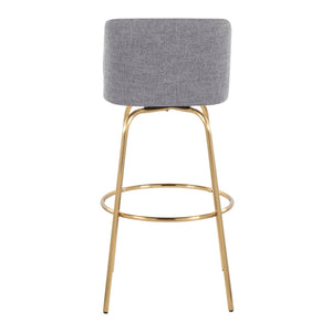 Toriano - Contemporary Fixed Height Barstool With Swivel And Round Footrest (Set of 2)
