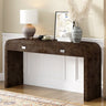 U_STYLE 60'' Wooden Entryway Table with Burl Veneer