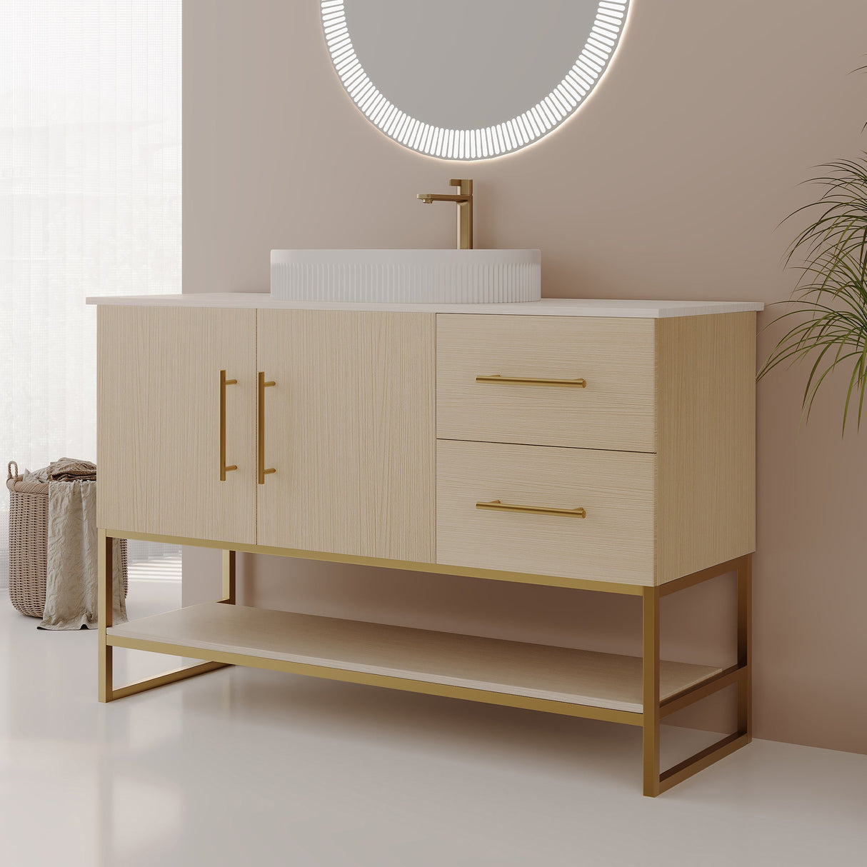 36" Modern Bathroom Vanity with Ceramic Vessel Sink