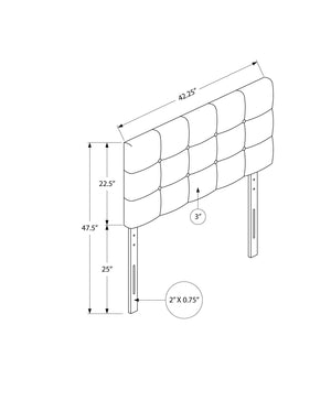 Twin Size Upholstered Bed Headboard - White, Transitional Style