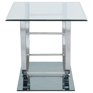 Danville 2-piece Glass Top Coffee and End Table Set Chrome