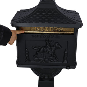 Cast Aluminum Mailbox with Durable Construction – Dark Brown, Black, or White