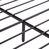 Modern King Size Metal Platform Bed Frame with Wooden Headboard