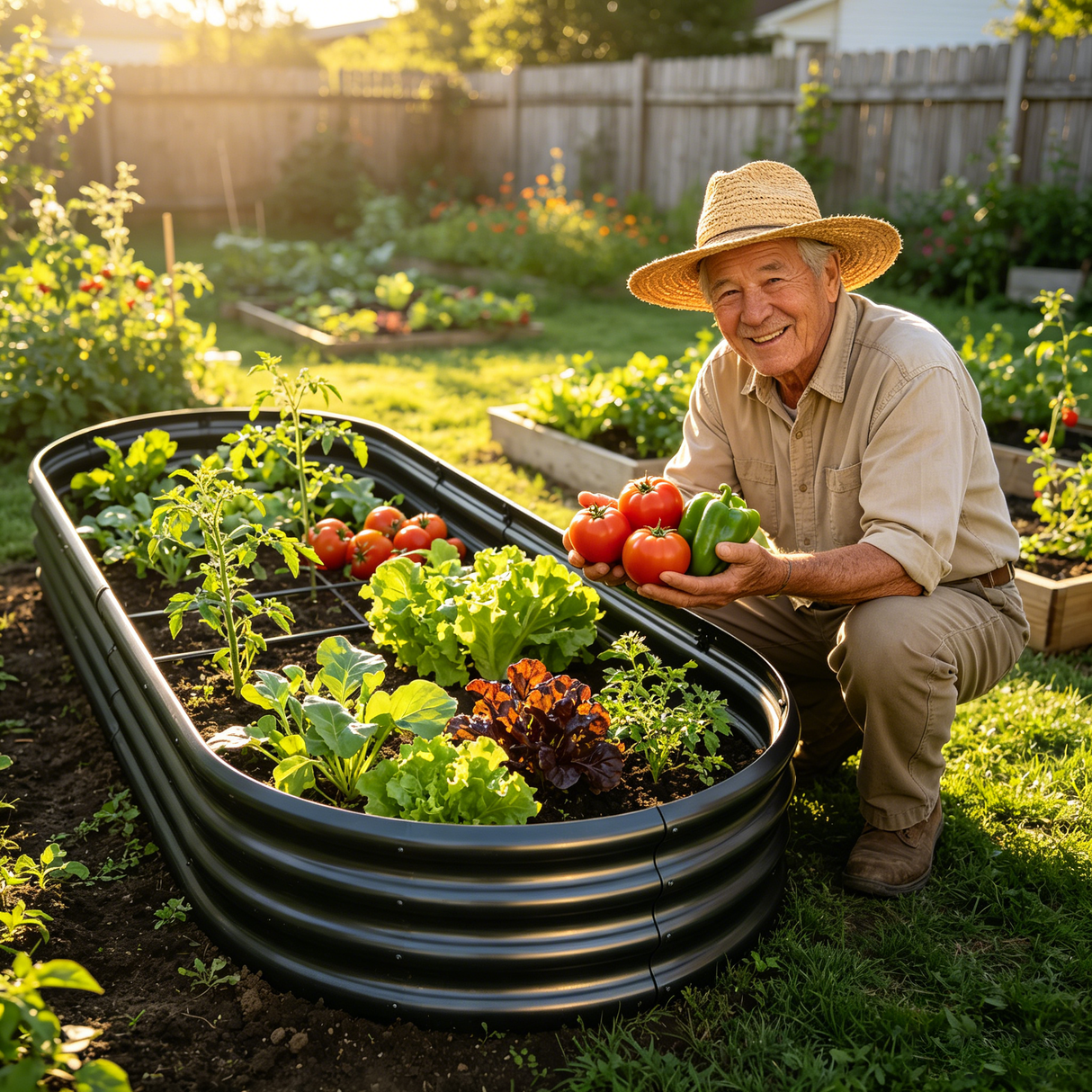 Galvanized Raised Garden Bed 8x4x1ft