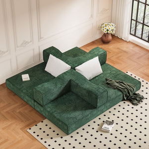 3 Seat Folding Floor Couch & King Size Bed Mattress
