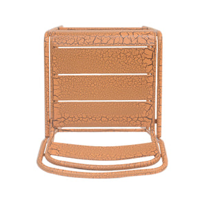 Carmella Outdoor BarStool Set of 2 Iron Slat Design Orange Matte Finish
