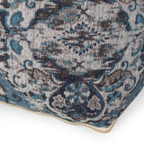 Anita Square Pouf Ottoman and Floor Cushion - Blue