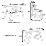 Charlie Walnut Farmhouse Counter Height 6-Piece Dining Set