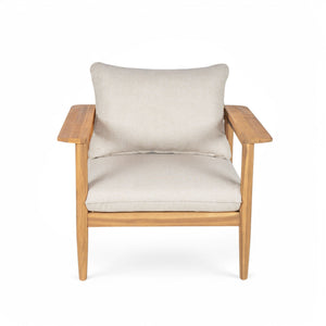 Terassi - Outdoor Lounge Chair (Set of 2) With Cushions - Beige / Light Teak