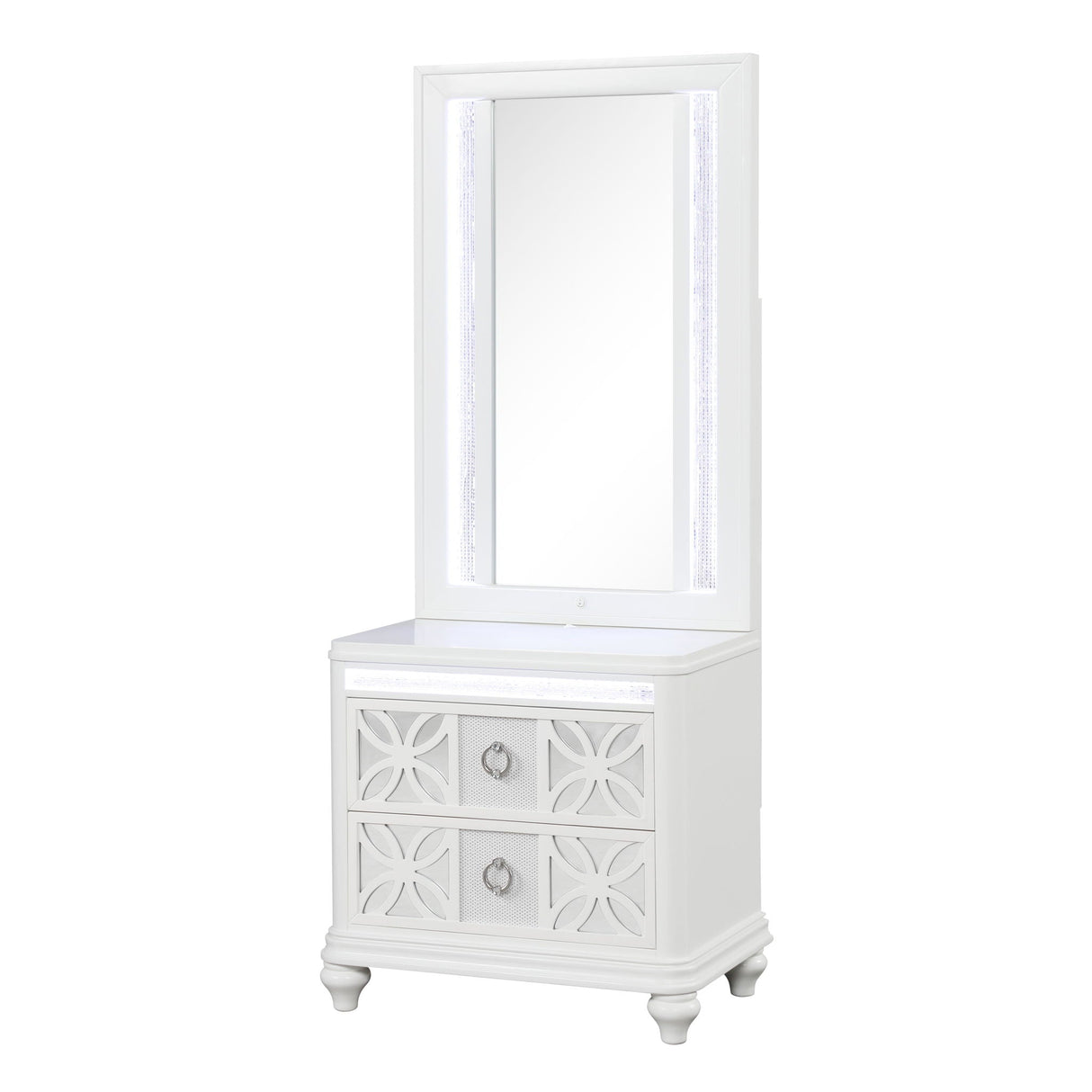 Abigale - Nightstand Top Mirror With LED Lighting (Only Mirror Top) - White