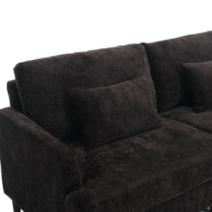 Mid Century Modern Fabric Loveseat Sofa, 2 Seat Upholstered Couch