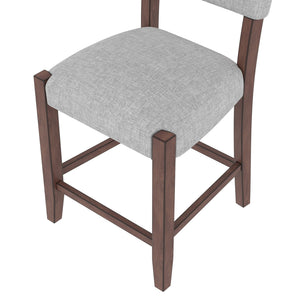 5 Piece Counter Height Dining Set With 4 Upholstered Chairs