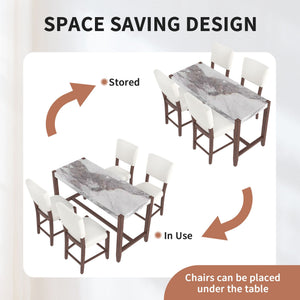 5 Piece Counter Height Dining Set With 4 Upholstered Chairs