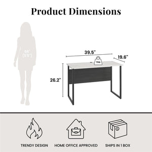 Sorina - Writing Desk - White / Light Oak