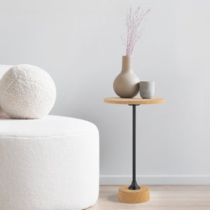 Calix-Contemporary-Minimalist-Metal/Cork-Round-End-Table-Accent-Tables
