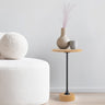 Calix-Contemporary-Minimalist-Metal/Cork-Round-End-Table-Accent-Tables