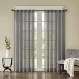 Solid Crushed Curtain Panel Pair (2 Pcs Window Panels) - Grey