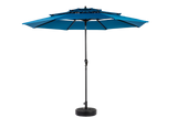Aluminium 10ft 3 Tier Auto-tilt Outdoor Patio Umbrella - Dark Blue