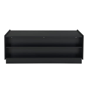 Modern Rectangle Coffee Table With 4 Drawers And 2 Display Shelves