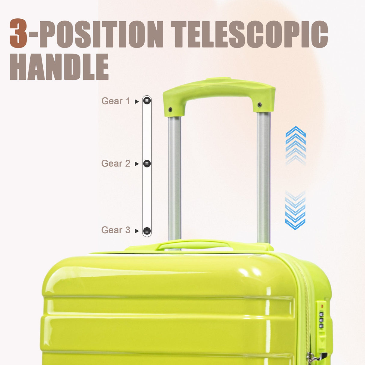 14'/20' 2-Piece PC Spinner Wheel Luggage Set with Gradient Color and Lock