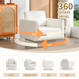 Hartswell Teddy Sherpa Modern Swivel Accent Chair