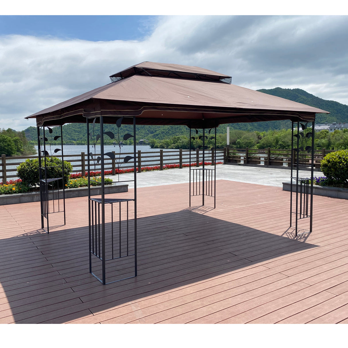 Gazebo tent with double roof & mosquito net